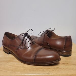 Lloyd US Mens Sz 10.5 Cap Toe Oxfords Chesnut Brown Leather Formal Dress Shoes